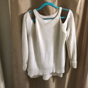 Maurices white/gold off-the-shoulder sweater